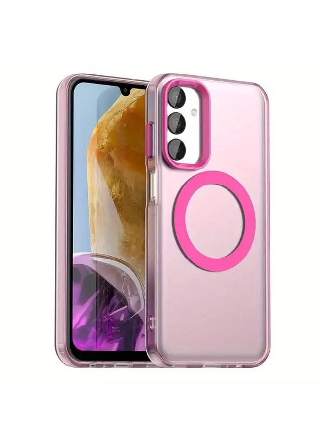 Pink Magnetic Matte Deluxe Touch Phone Case for Samsung Galaxy F15 5G Soft Edge Shockproof Dustproof - Image 4