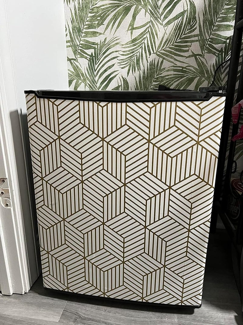 FOKRIM Gold and White Geometric Wallpaper for Walls 45.5x305cm Sticker Wallpaper Peel and Stick Hexagon Removable Self Adhesive Waterproof Wallpaper - Image 3