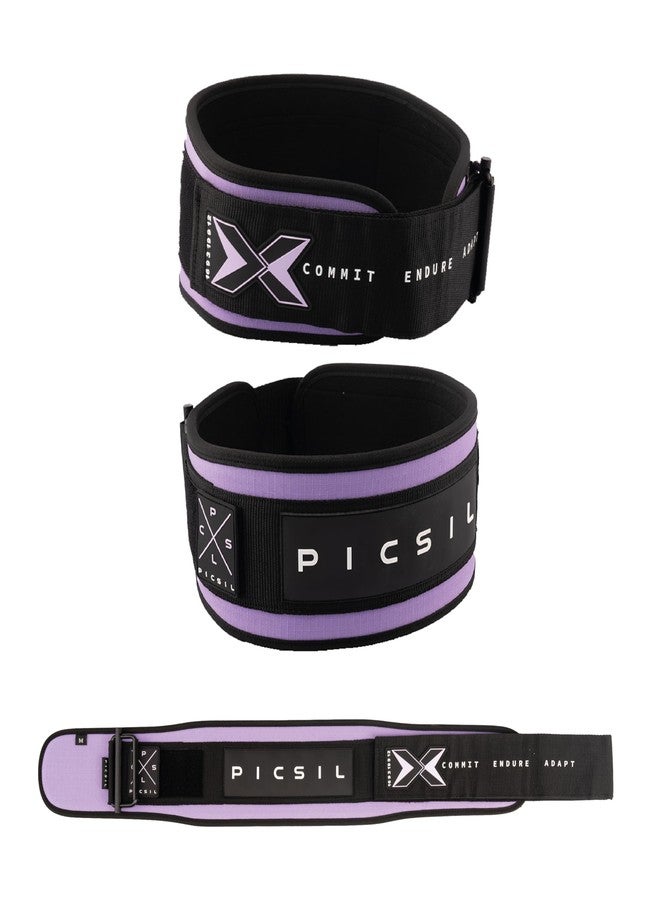 PICSIL Weight Lifting Belt, Lumbar Support, Great for Squats, Clean, Lunges, Deadlift, Thrusters, Customizable Belt with Room for Patches, Comfortable Wais (Amethyst, X-Large) - Image 1