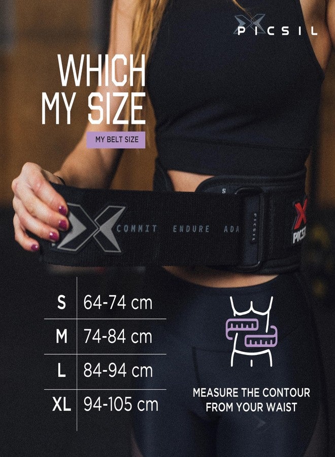 PICSIL Weight Lifting Belt, Lumbar Support, Great for Squats, Clean, Lunges, Deadlift, Thrusters, Customizable Belt with Room for Patches, Comfortable Wais (Amethyst, X-Large) - Image 5