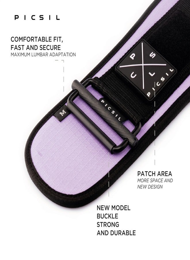 PICSIL Weight Lifting Belt, Lumbar Support, Great for Squats, Clean, Lunges, Deadlift, Thrusters, Customizable Belt with Room for Patches, Comfortable Wais (Amethyst, X-Large) - Image 3
