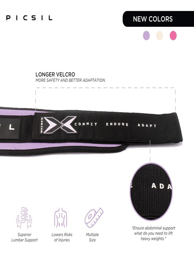 PICSIL Weight Lifting Belt, Lumbar Support, Great for Squats, Clean, Lunges, Deadlift, Thrusters, Customizable Belt with Room for Patches, Comfortable Wais (Amethyst, X-Large) - Image 2