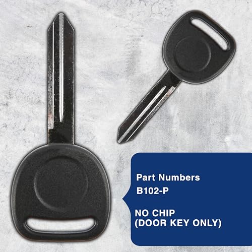 KeylessOption Uncut Blank Ignition Car Key Blade Master Keyblank Plastic Head for B102, B102-P (Pack of 2) - Image 4
