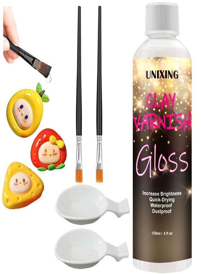 Unixing 120ml Clear Varnish for Air Dry Clay, Gloss Finish Clear Glaze for Pottery , Ceramics, Oil Painting, Wood, Colourless Scratch Resistant Sealant Varnish (120x 1Pack) - Image 1
