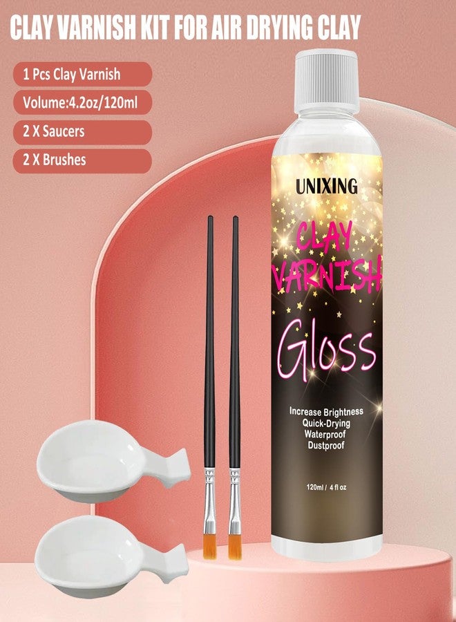 Unixing 120ml Clear Varnish for Air Dry Clay, Gloss Finish Clear Glaze for Pottery , Ceramics, Oil Painting, Wood, Colourless Scratch Resistant Sealant Varnish (120x 1Pack) - Image 2
