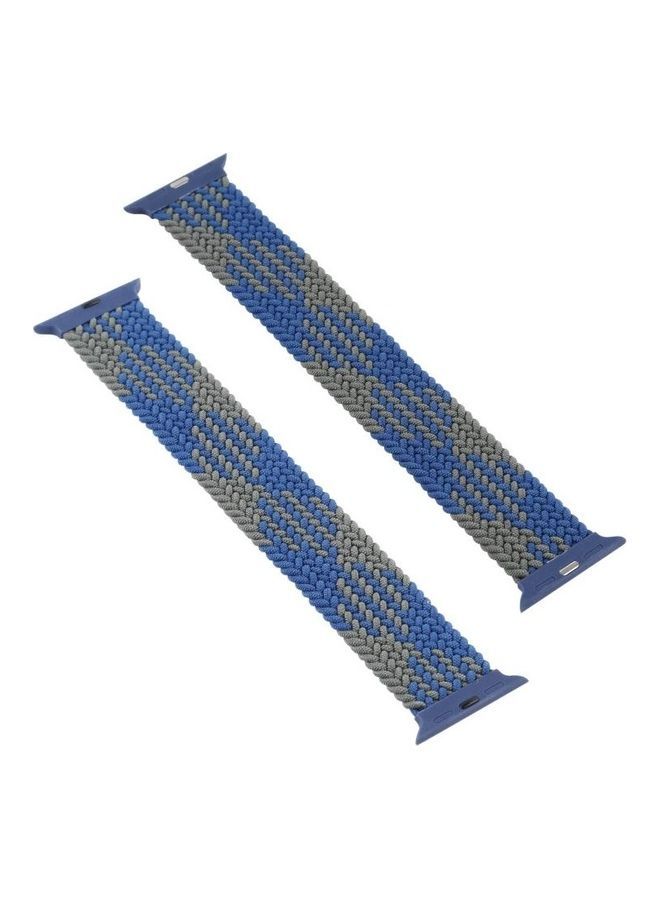 NIBEMINENT Plastic Buckle Mixed Colour Nylon Braided Single Loop Replacement Watchbands For Apple Watch Series 7/6/5/4/3/2/1/SE 45/44/42mm Checkered Blue/Green - Image 2