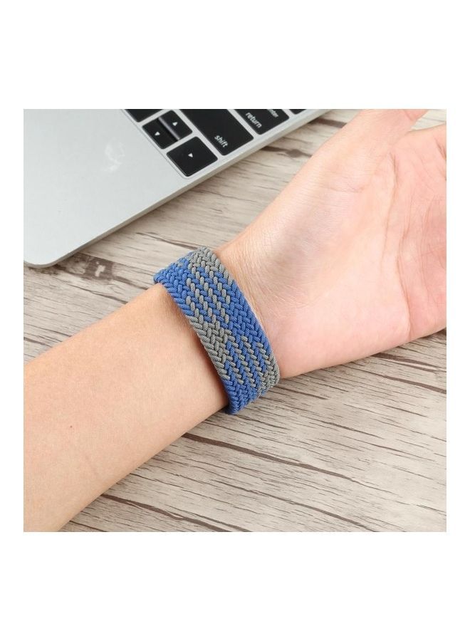 NIBEMINENT Plastic Buckle Mixed Colour Nylon Braided Single Loop Replacement Watchbands For Apple Watch Series 7/6/5/4/3/2/1/SE 45/44/42mm Checkered Blue/Green - Image 4