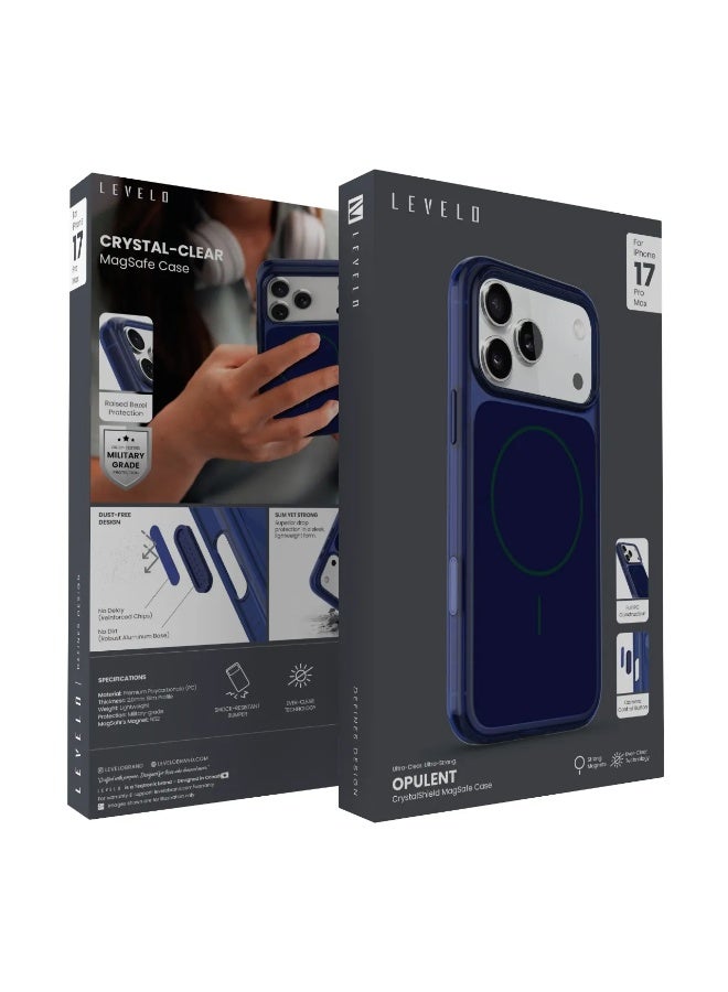 LEVELO Opulent Full PC MagSafe Case iPhone 17 Pro Max with MagSafe Compatible / Raised Bezel Protection / Camera Control Button / Full PC Construction - Phantom Black - Image 4