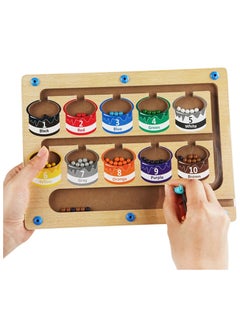Wooden Magnetic Maze for Toddler, Magnetic Color and Number Maze, Montessori Wooden Color Matching Learning Counting Puzzle Board, Counting Matching Activities Fine Motor Skills Toys for Kids