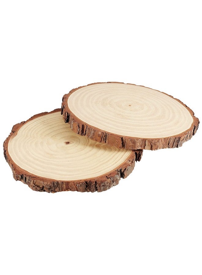 بينجيو PINGEUI 10 قطع من شرائح الخشب الطبيعي مقاس 7-8 بوصة، شرائح خشب طبيعي غير مكتملة مع لحاء الشجر، أقراص خشبية دائرية كبيرة الحجم من لحاء الشجر للحرف اليدوية - Image 3