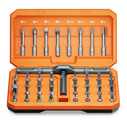 AMIR 42 in 1 Magnetic Screwdriver Set Ratchet Screwdriver Set with Multi Bit DIY Repair Tool Kit with Versatile T Handle for Furniture Computer Bicycle Electronic Repair - Image 1