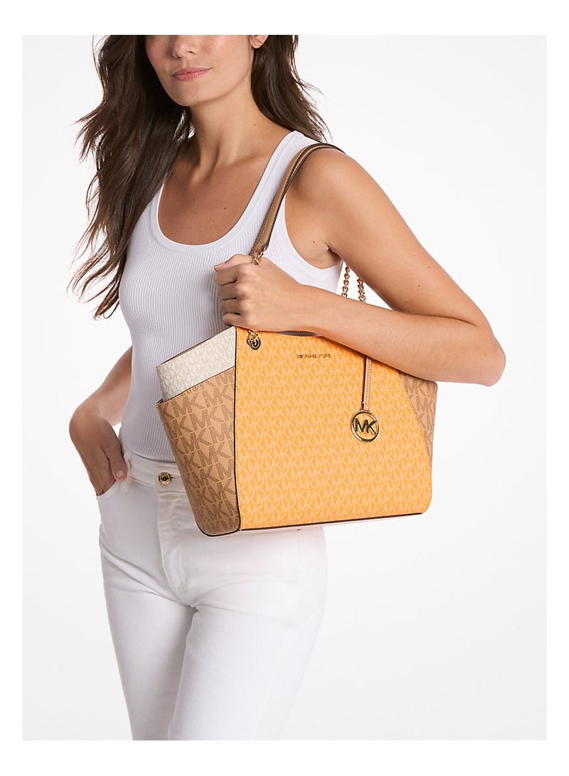 Michael Kors Women's Jet Set Large Color-Block Signature Logo Tote Bag Orange Multi 35S5GTVE3B-ORNG MLT - Image 3