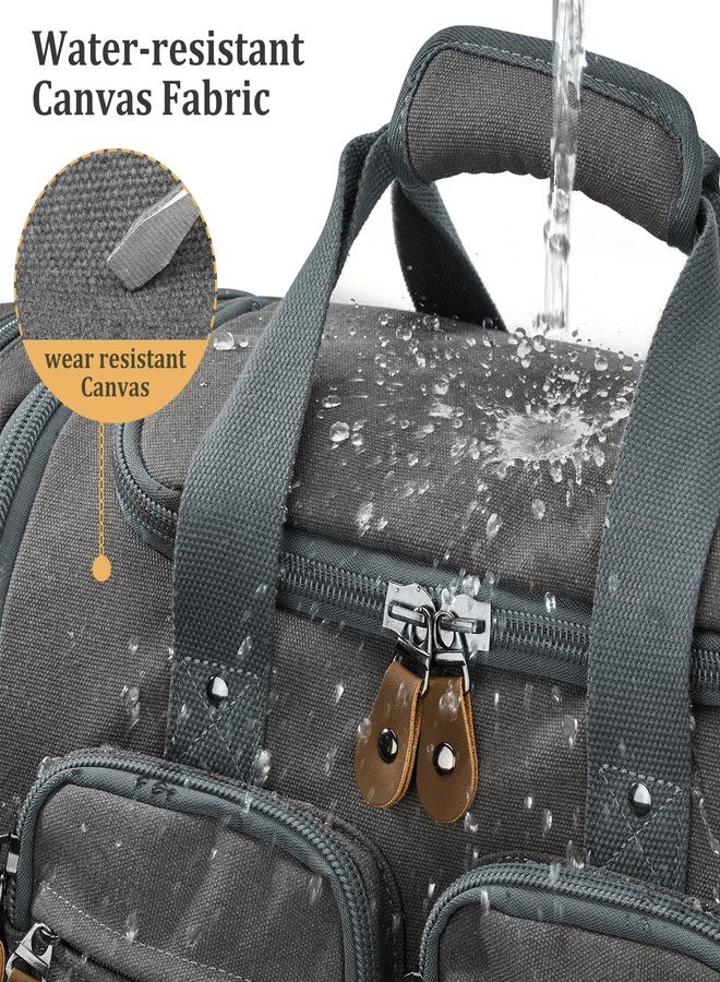 Gonex Canvas Duffle Bag for Travel, Expandable Water Resistant 50L Carry on Duffel Overnight Weekender Gym Bag with Wet Dry Separation Pocket & Suitcase Handle Sleeve, Grey - Image 2