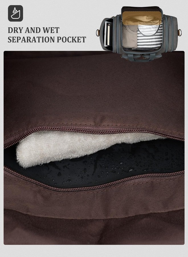 Gonex Canvas Duffle Bag for Travel, Expandable Water Resistant 50L Carry on Duffel Overnight Weekender Gym Bag with Wet Dry Separation Pocket & Suitcase Handle Sleeve, Grey - Image 3