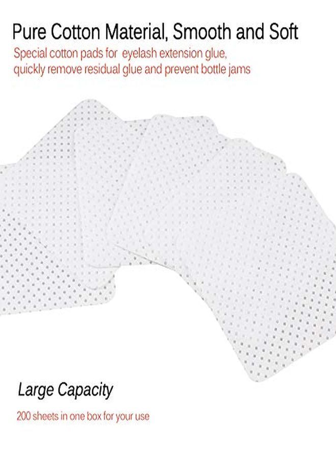 fenshine Glue Cleaning Cotton Pads Nonwoven Fabric Wipes Glue Wiping Cloth For Clean Lash Extension Glue Tweezerslash Glue Holder Pads Glue Bottle Mouth (200 Sheets)  - Image 3