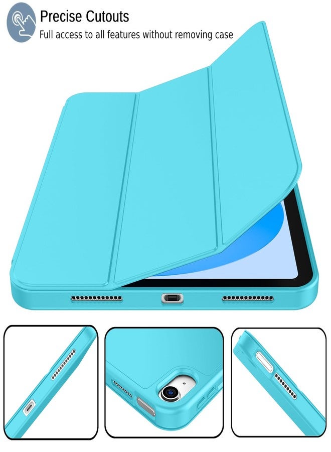 iMieet جراب iMieet الجديد لجهاز iPad من الجيل العاشر 2022 مقاس 10.9 بوصة مع حامل قلم، جراب ذكي ثلاثي الطي مع ظهر TPU ناعم، خاصية التشغيل/الإيقاف التلقائي (أزرق سماوي) - Image 2