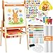 Belleur AllinOne Art Easel for Kids Adjustable Double Sided Easel for Toddlers with Magnetic Whiteboard DryErase Chalk Board Paper Roll Child Painting Easel for Kid 28 Birthday GiftOrange - Image 2