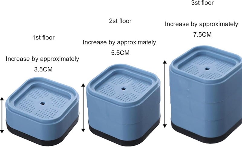 KIPSOME Furniture Risers, Adjustable Height Bed Legs, Floor Protection with Anti-Slip Pad, Stackable (Set of 8) - Image 3