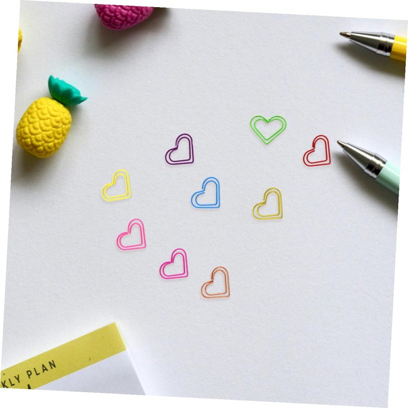 150 Pcs Heart Shaped Metal Paper Clips Colorful Bookmark for Document Organization Note Sorting - Image 5
