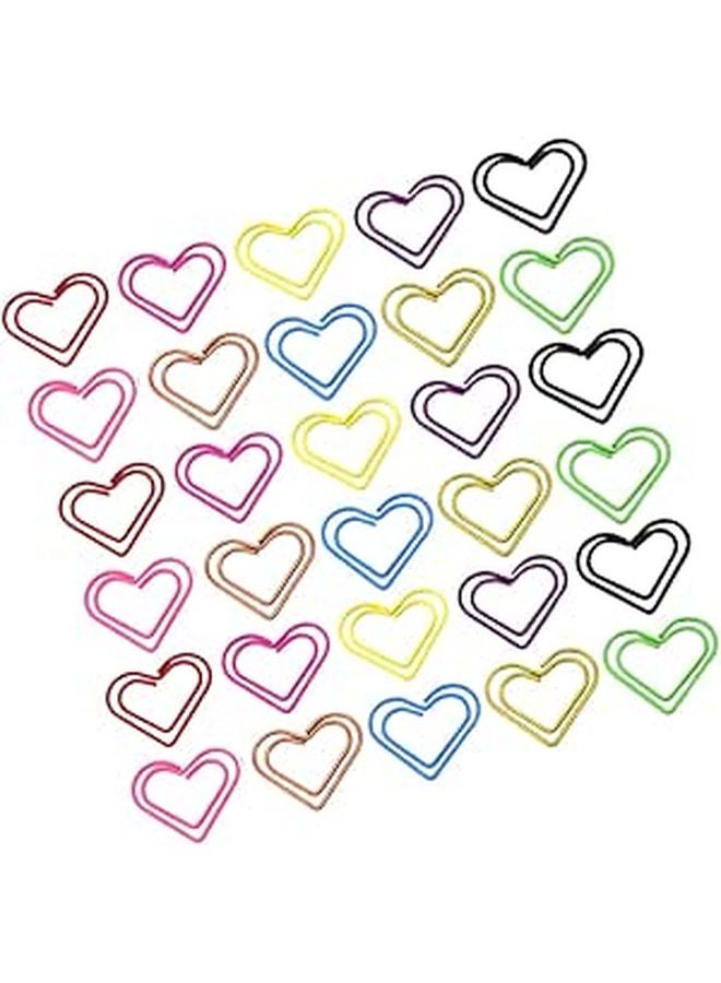 150 Pcs Heart Shaped Metal Paper Clips Colorful Bookmark for Document Organization Note Sorting - Image 1
