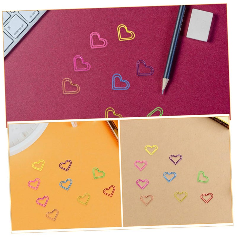 150 Pcs Heart Shaped Metal Paper Clips Colorful Bookmark for Document Organization Note Sorting - Image 4