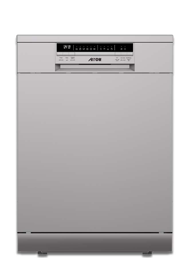 ارو Arrow Dishwasher, 15 place settings, 6 Programs, LED Display, Quiet Operations, Automatic Door Open, Child Lock, Stainless Steel Interior, Dual Zone Wash,| Model: RO-15DWGS - Image 1