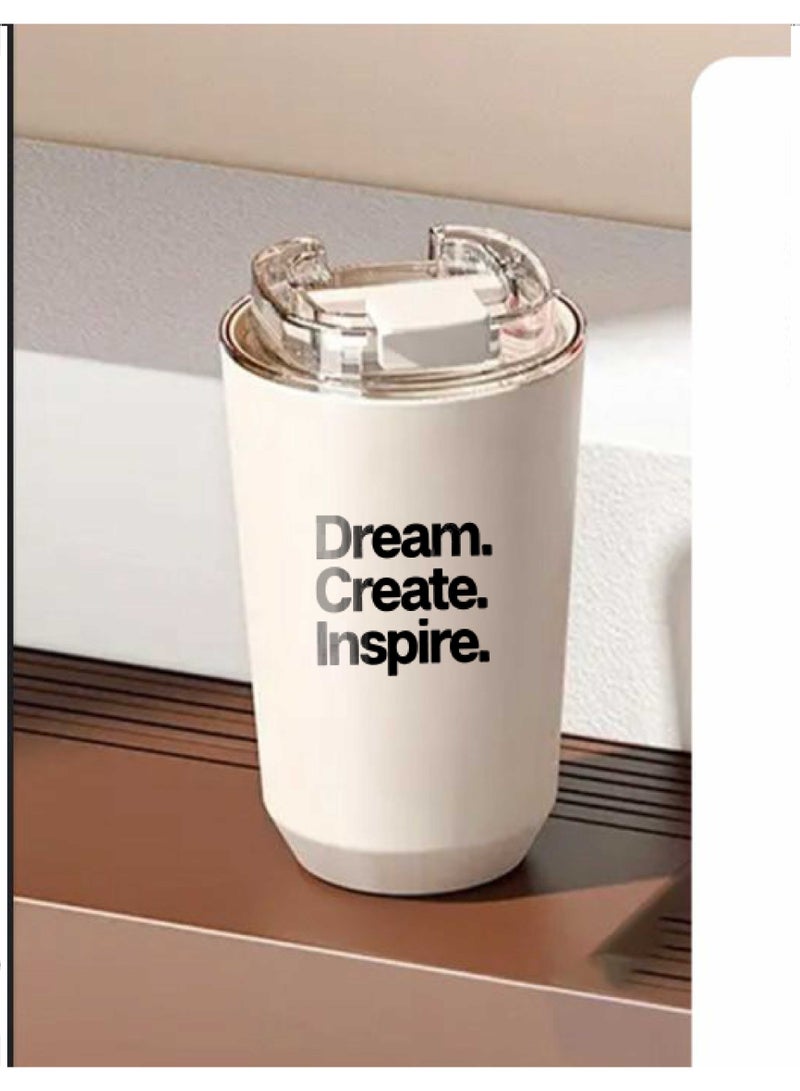 HeatVault Thermal Flask – “Dream. Create. Inspire.” Stainless Steel Bottle  - Image 1