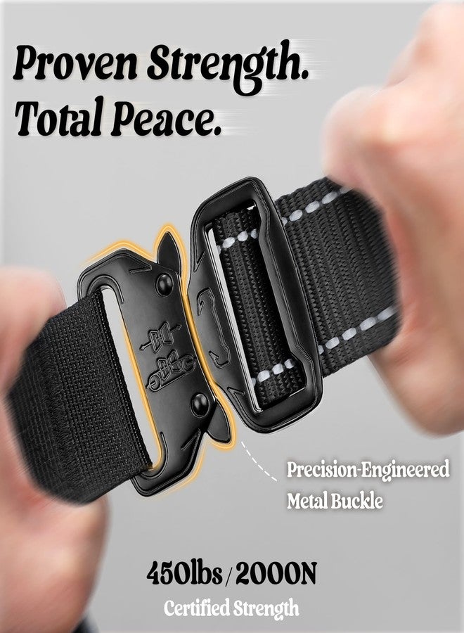 رابيتجو حزام صدر تكتيكي للكلاب الكبيرة من رابيت جو، مضاد للشد، مزود بخاصية الانعكاس، شديد التحمل، بنظام مولي، مع مقبض، قابل للتعديل، مناسب للخدمة العسكرية، للمشي والتنزه والتدريب، أسود، مقاس XL - Image 5