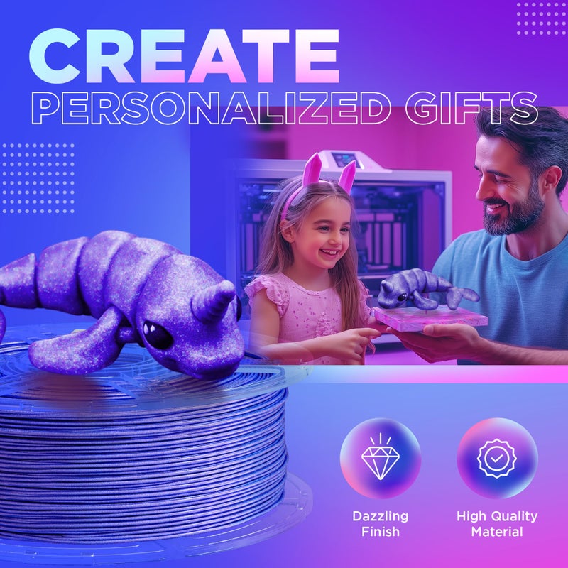 Cookiecad PLA Filament 1.75mm 1kg Iridescent Glitter 3D Printer Filament - Witchcraft Elixir PLA - Image 3