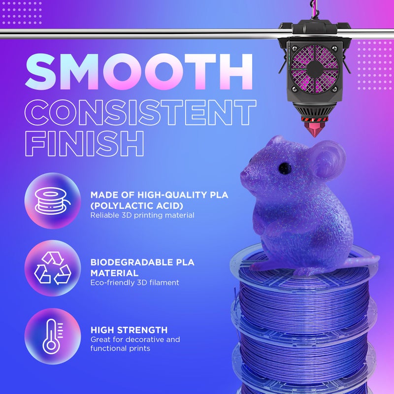 Cookiecad PLA Filament 1.75mm 1kg Iridescent Glitter 3D Printer Filament - Witchcraft Elixir PLA - Image 5