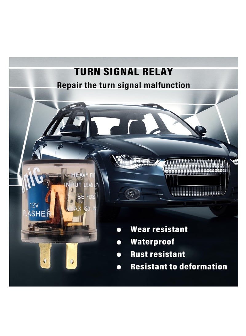 Excefore 4PCS LED Flasher Relay, Heavy Duty 12V 2-Pin Electric LED Turn Signal Relay, Two Prong Round Blinker Relay for Fixing Car, Motorcycle, Scooter, Bike - Image 5