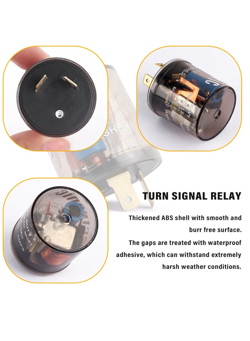 Excefore 4PCS LED Flasher Relay, Heavy Duty 12V 2-Pin Electric LED Turn Signal Relay, Two Prong Round Blinker Relay for Fixing Car, Motorcycle, Scooter, Bike - Image 4