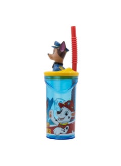 STOR 3D Figurine BPA-Free Plastic Paw Patrol Tumbler with Straw Blue and Yellow 360 ml  - Image 2