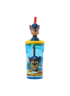 STOR 3D Figurine BPA-Free Plastic Paw Patrol Tumbler with Straw Blue and Yellow 360 ml  - Image 1
