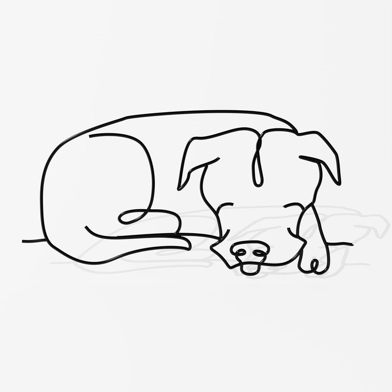 Matani Metal Dog Wall Decor | Minimalist Room & Living Room Wall Decor - Sleeping Labrador & Pitbull - Image 1