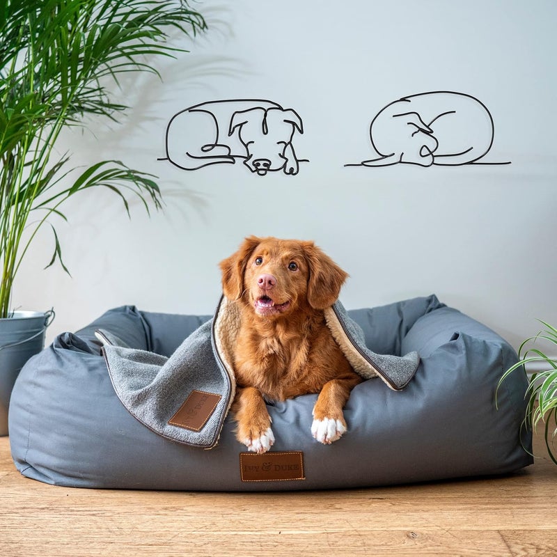 Matani Metal Dog Wall Decor | Minimalist Room & Living Room Wall Decor - Sleeping Labrador & Pitbull - Image 5