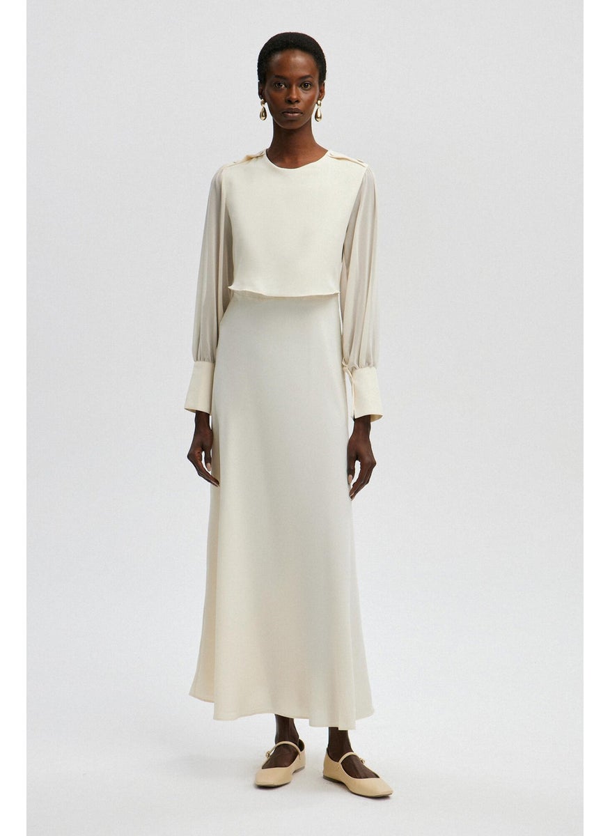 Touche - Chiffon Sleeve Detailed Belted Waist Dress - Image 1