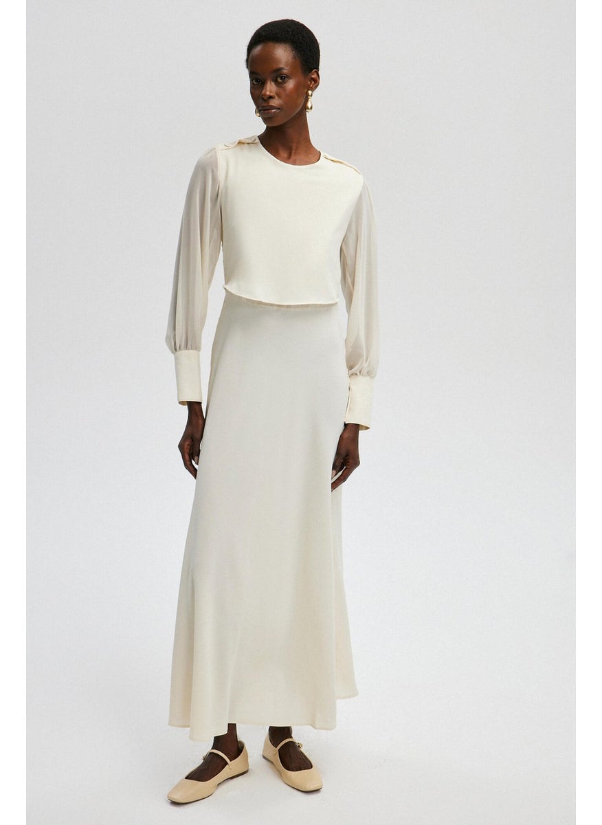 Touche - Chiffon Sleeve Detailed Belted Waist Dress - Image 1
