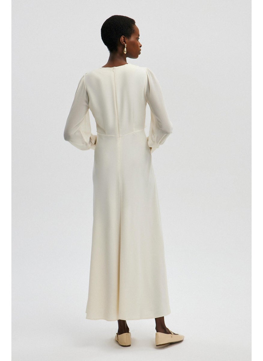 Touche - Chiffon Sleeve Detailed Belted Waist Dress - Image 1