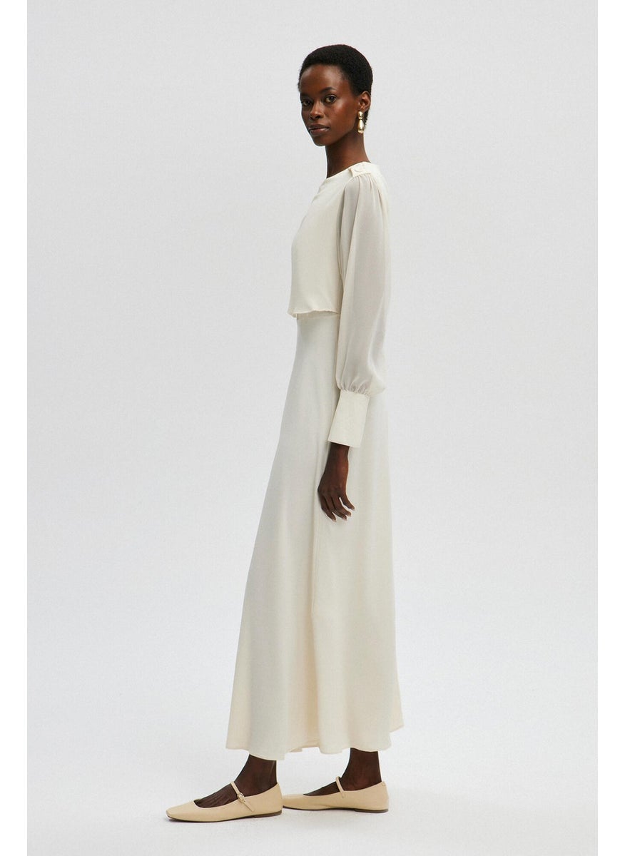 Touche - Chiffon Sleeve Detailed Belted Waist Dress - Image 1
