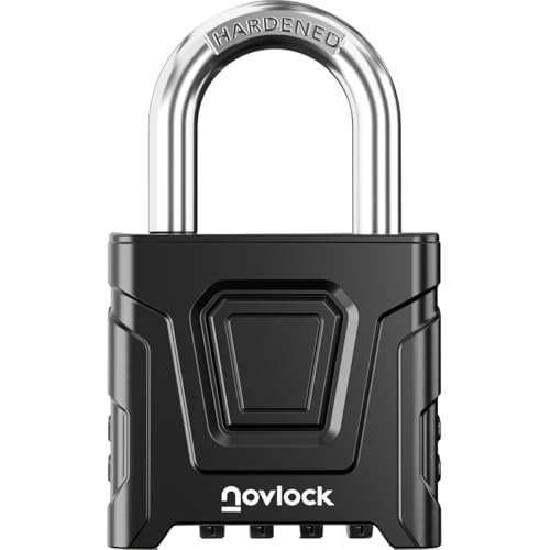 NovLock Outdoor Combination Lock – Heavy Duty, Large, Weatherproof Padlock with Code – for Gates, Fences, Sheds, Lockers, Cabinets, Storage Units – 1-Pack, Black - Image 1