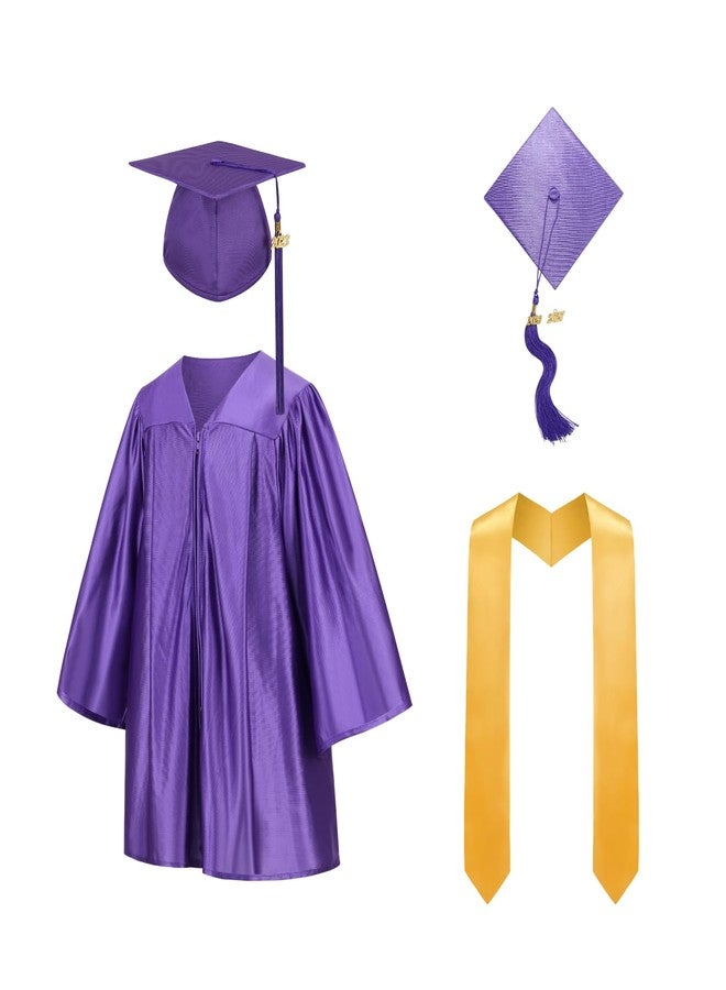 TOONRAIN Kindergarten Graduation Gown Cap and Gown Set with 2026 Tassel Glitter Preschool Kids Ceremony,Purple-30 - Image 1