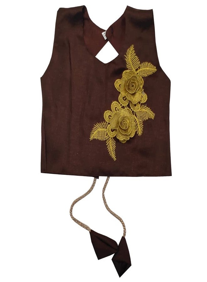 SR CREATION Girl Net Readymade Lehenga choli (4098-chiku KASHYAP (5-6 YEARS)_Beige_5 Years-6 Years) - Image 4