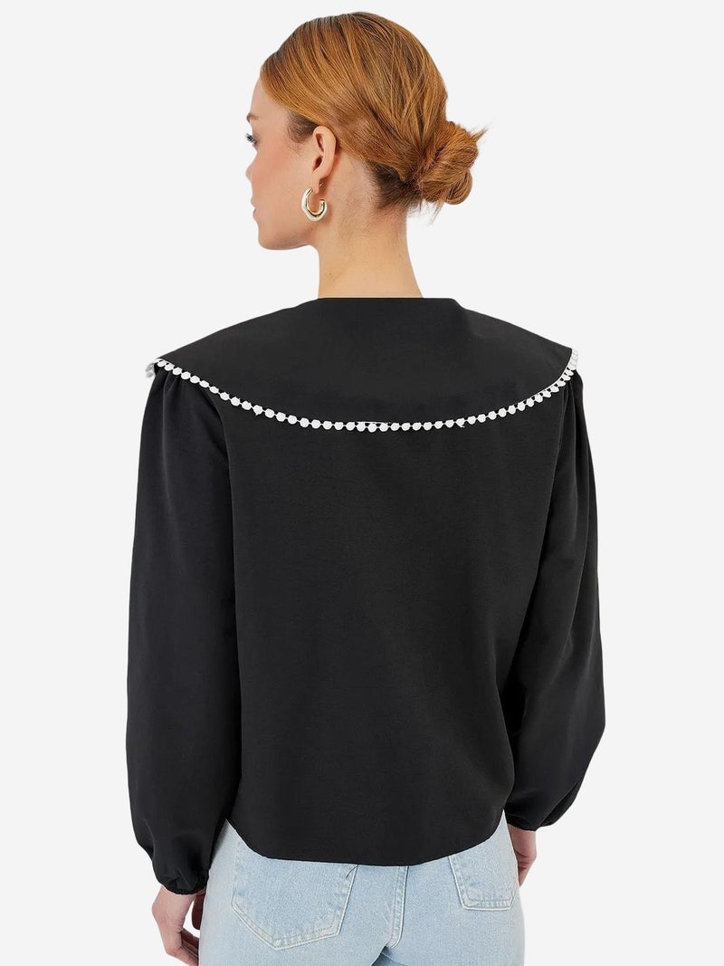 BIG DART BDART Poplin Baby Collar Shirt with Bow - Image 4