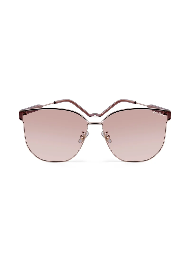 Woggles Red Pappy Galadorn Rose Gold Oversized Sunglasses