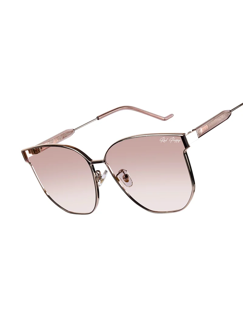 Woggles Red Pappy Galadorn Rose Gold Oversized Sunglasses