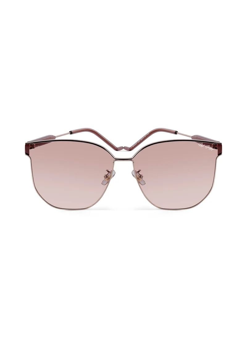 Woggles Red Pappy Galadorn Rose Gold Oversized Sunglasses