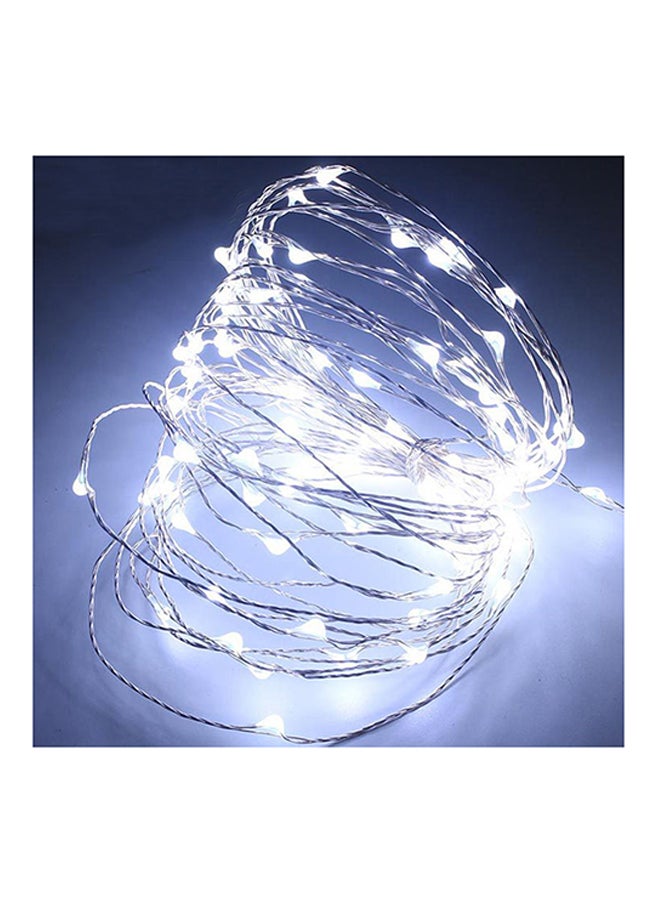 إسكدنيا شريط مصابيح بعدد 30 وحدة LED بتصميم سلك نحاسي متين ورائع مناسب لتزيين الفناء والحديقة أبيض 5متر - Image 2