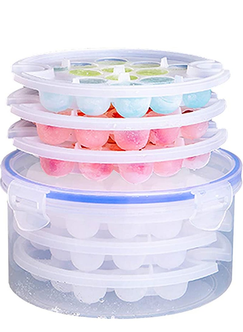 Excefore Ice Cubes Trays with Storage Container Ice Cube Mould Easy Release with Lid for Home Kitchen, Freezer, Mixed Drinks, Whiskey, Cocktails (3 Pack) - Image 1