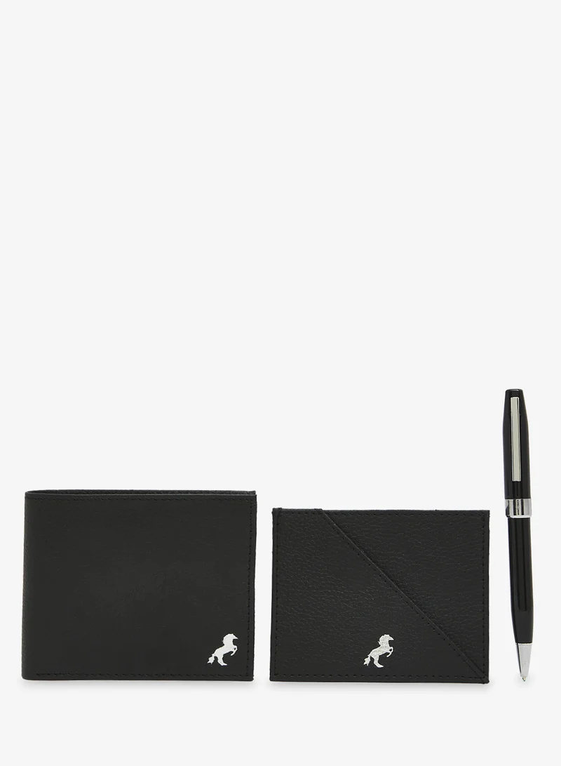 Robert Wood Genuine Leather Wallet, Pen And Card Holder Gift Set